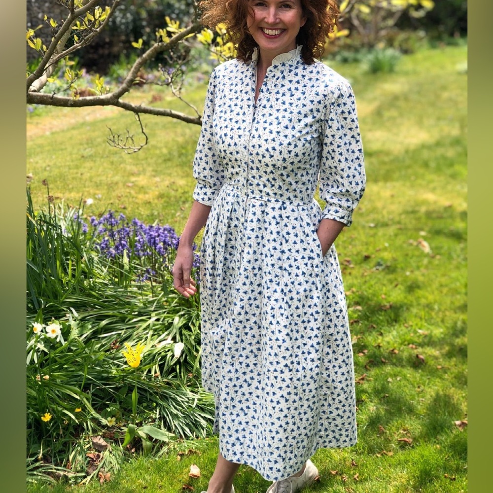 Daydress Isla Dress in Blue Lucky Leaves Print